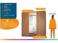 Guarda-roupa Casal com Espelho 3 Portas de Correr 2 Gavetas Demóbile Residence Flex - 2