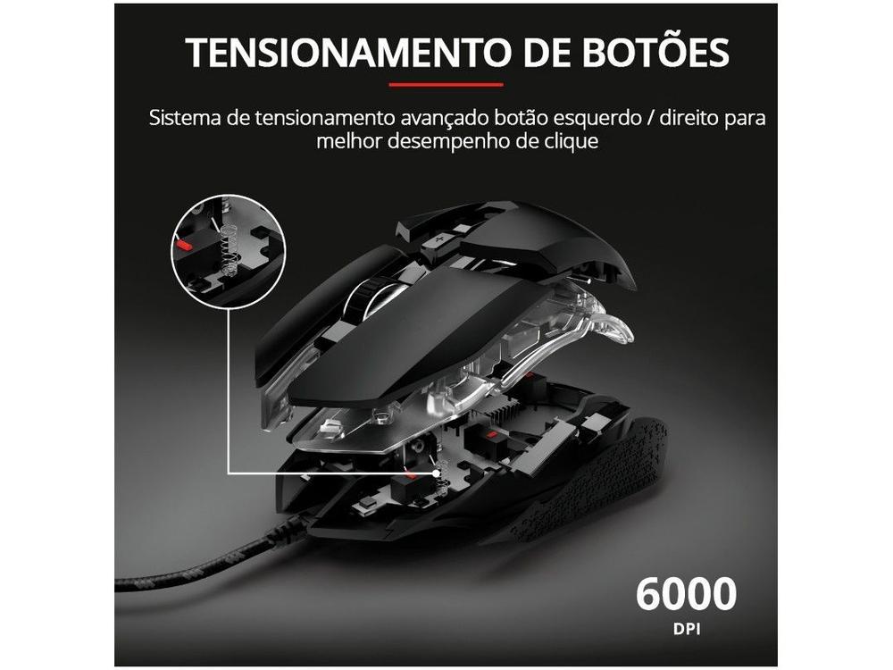 Mouse Gamer RGB Trust Óptico 6000DPI - 6