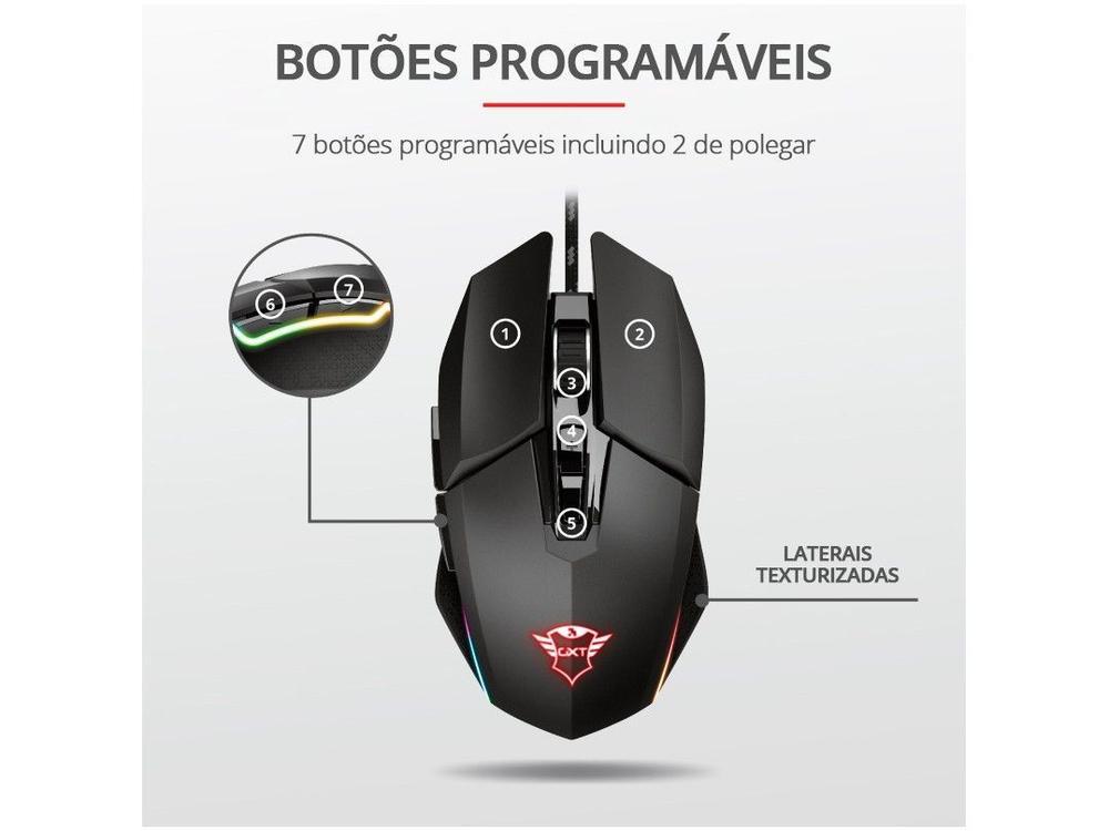 Mouse Gamer RGB Trust Óptico 6000DPI - 7