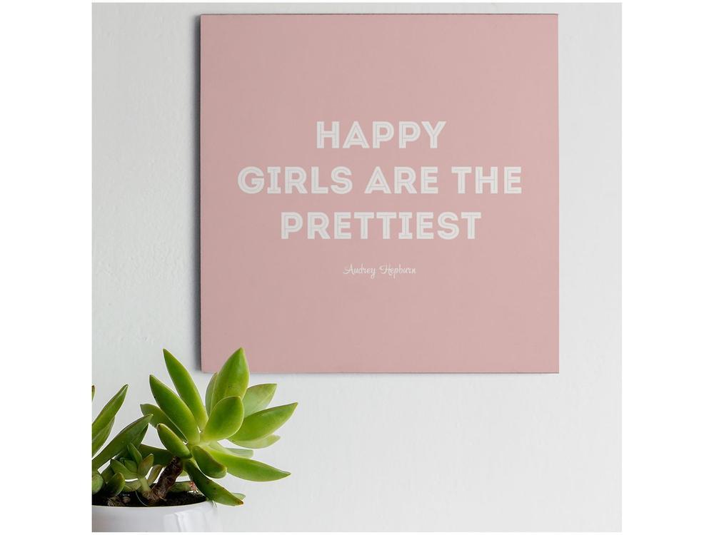 Placa Decorativa MDF Happy Girls 20x20cm - 1