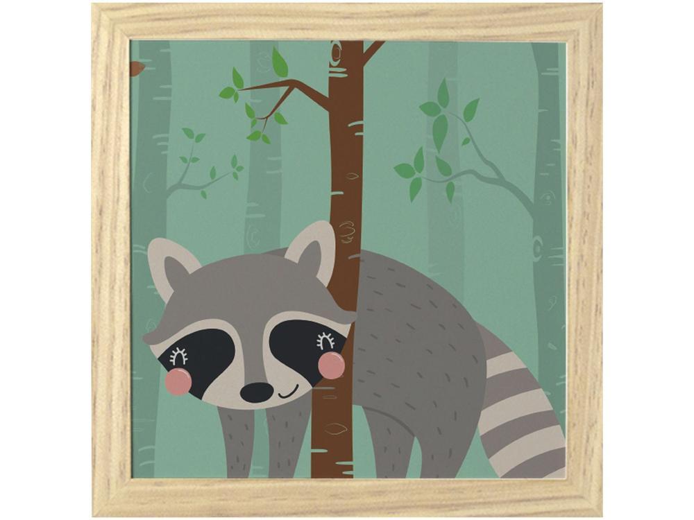 Quadro Decorativo Infantil Guaxinim 23,5x23,5cm - 1