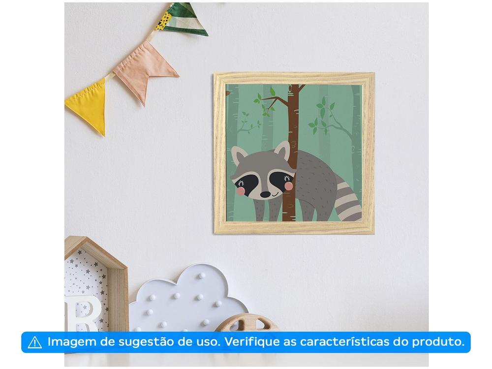 Quadro Decorativo Infantil Guaxinim 23,5x23,5cm - 2