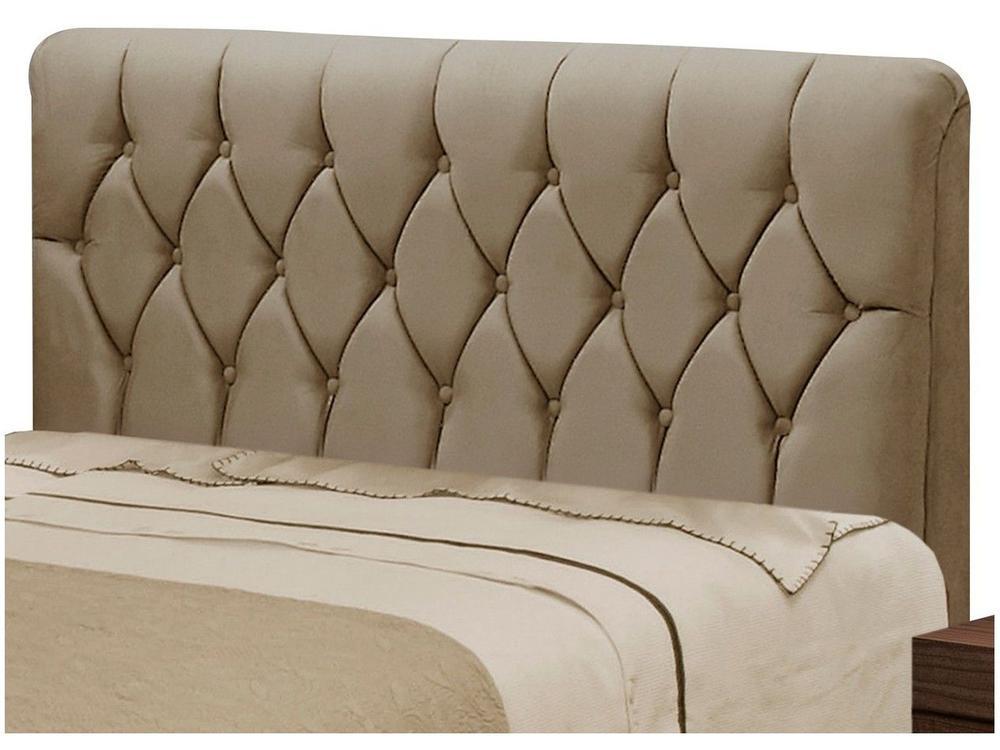 Cabeceira Casal Acolchoado Suede Dobuê Movelaria Istambul Mascavo - 1