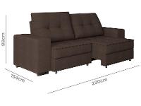 Sofá Retrátil Reclinável 4 Lugares Suede Moviment Artesano Linoforte - 7