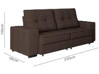 Sofá Retrátil Reclinável 4 Lugares Suede Moviment Artesano Linoforte - 8