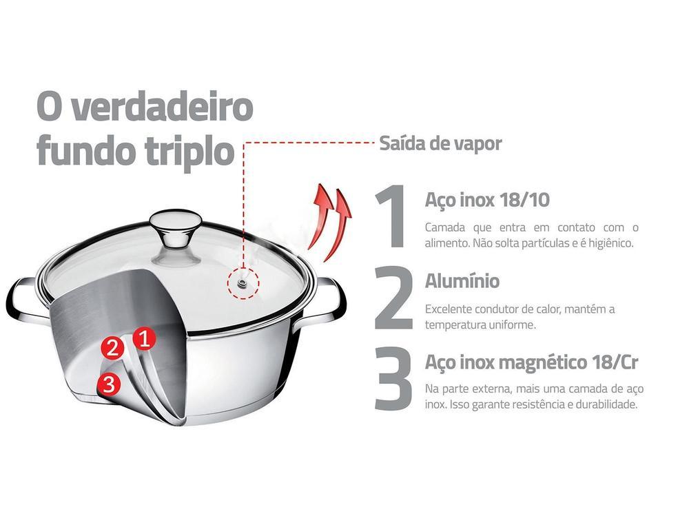 Caçarola Tramontina Inox 1,5L 16cm com Tampa   - 2