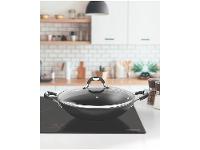 Panela Wok Antiaderente Tramontina de Alumínio com Tampa Mônaco Preta 32cm - 2