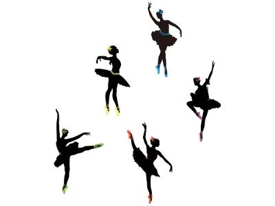 Adesivo de Parede Infantil PVC Adesif Bailarinas