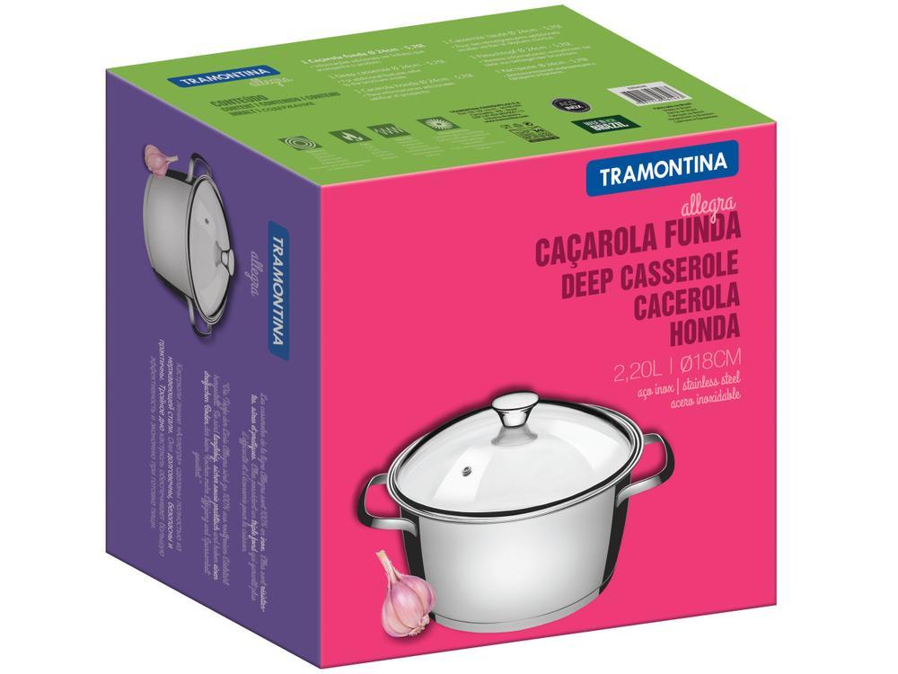 Caçarola Tramontina Inox Fundo Triplo com Tampa 2,2L 18cm Allegra - 7