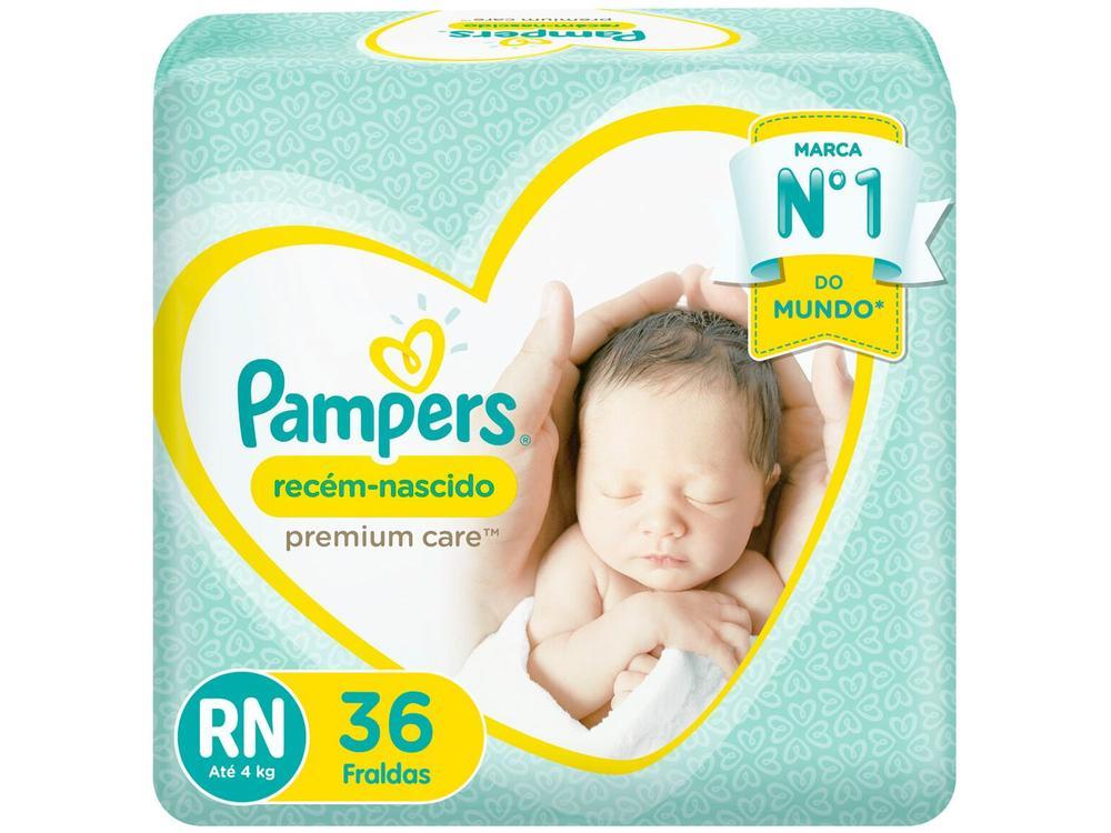 Fralda Pampers Premium Care RN Até 4kg 36 Unidades - 1