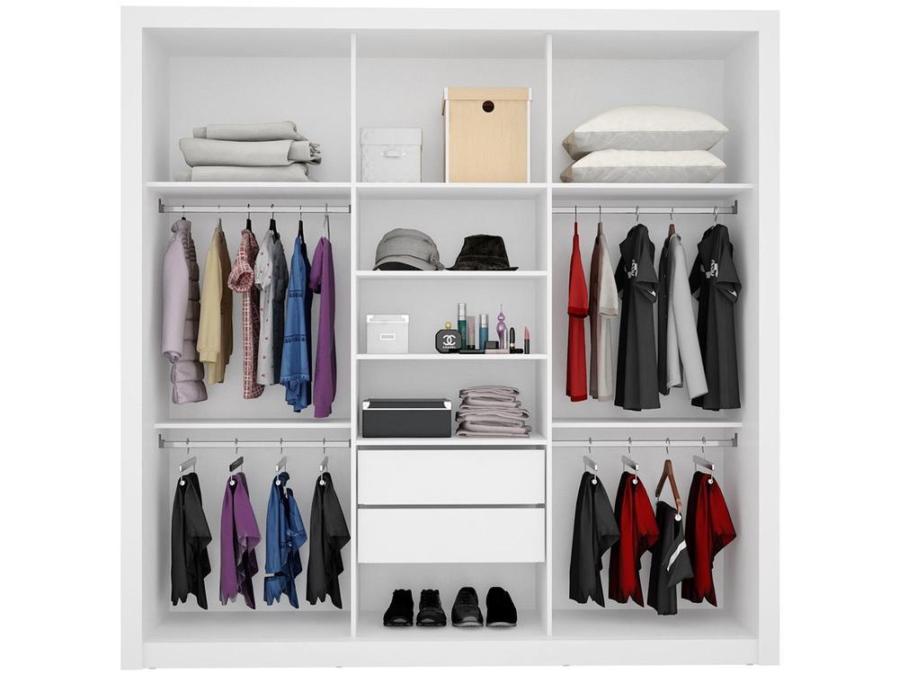 Guarda-roupa Casal com Espelho 3 Portas de Correr - 4