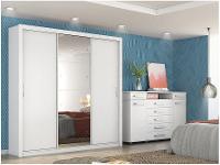 Guarda-roupa Casal com Espelho 3 Portas de Correr - 5