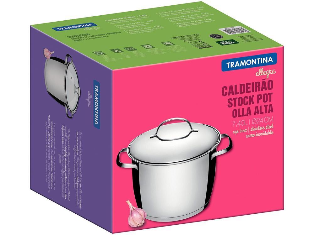 Caldeirão Tramontina Inox 7,5L 24cm com Tampa Allegra 62655240 - 4