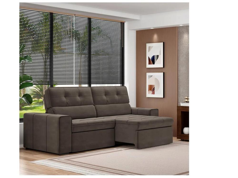 Sofá Retrátil Reclinável 3 Lugares Veludo Joly Barsa Gralha Azul - 5