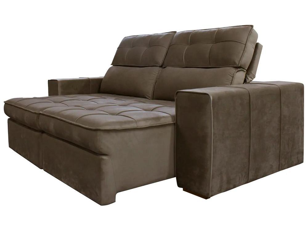 Sofá Retrátil Reclinável 3 Lugares Veludo Joly Barsa Gralha Azul - 6