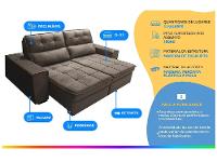 Sofá Retrátil Reclinável 3 Lugares Veludo Joly Barsa Gralha Azul - 2