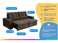 Sofá Retrátil Reclinável 4 Lugares Veludo Joly Bipartido Tallin Plus Gralha Azul - 2