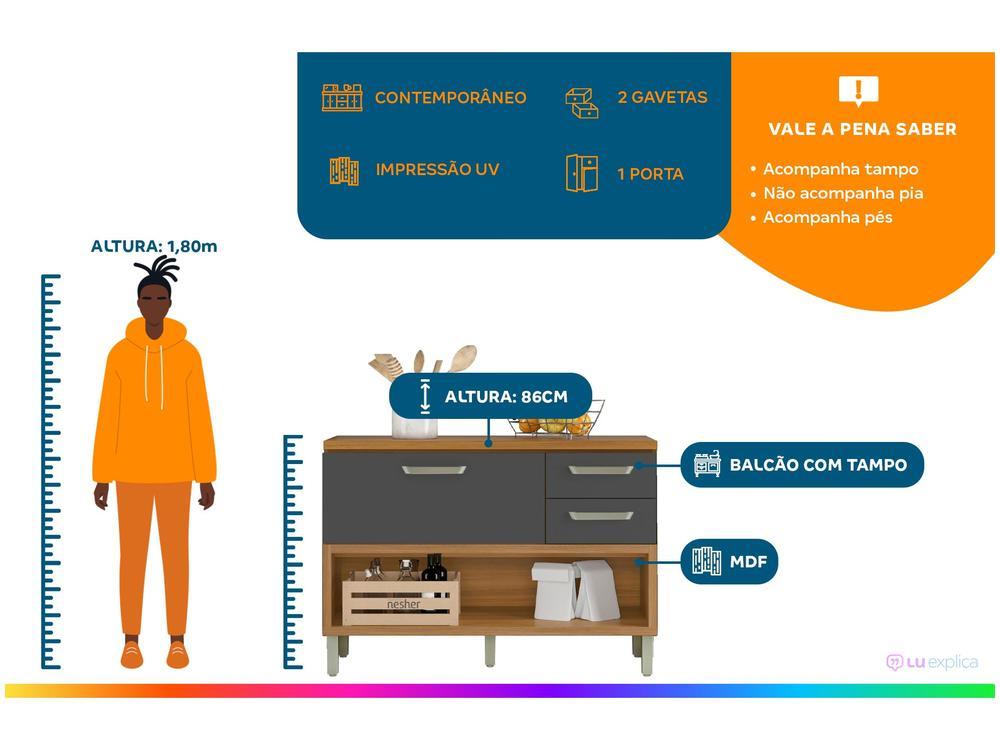 Balcão de Cozinha com Tampo Cozinhas Nesher - 2