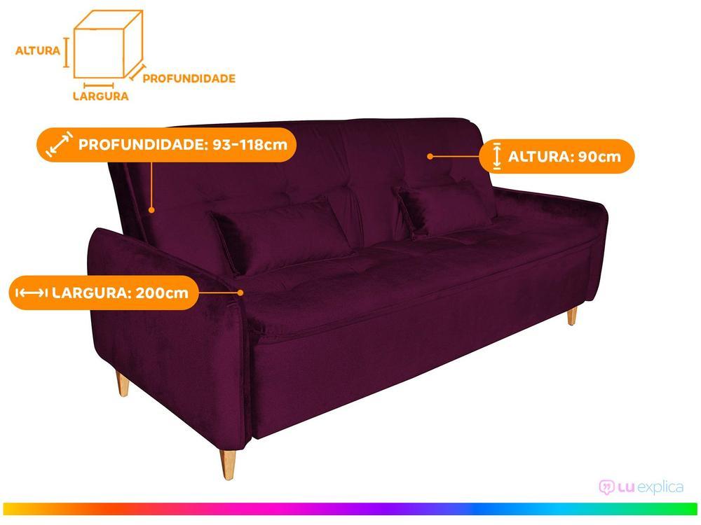 Sofá-cama Casal 3 Lugares Reclinável Suede Matrix Donna - 3