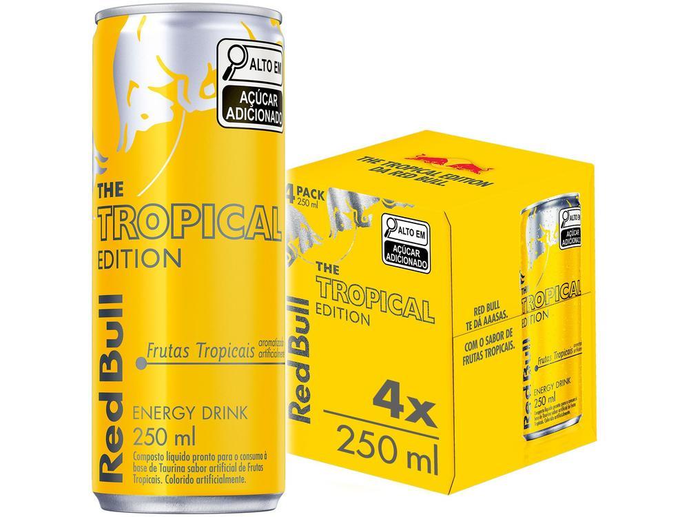 Bebida Energética Red Bull Frutas Tropicais 250ml 4 Unidades - 10