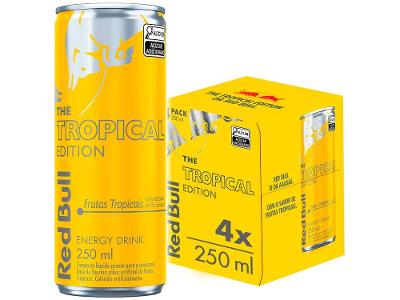Bebida Energética Red Bull Frutas Tropicais 250ml 4 Unidades