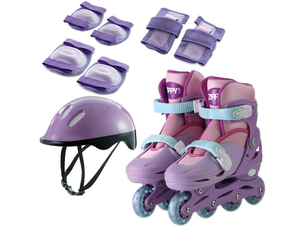 Kit Patins Infantil In Line Zippy Toys Rosa - 13
