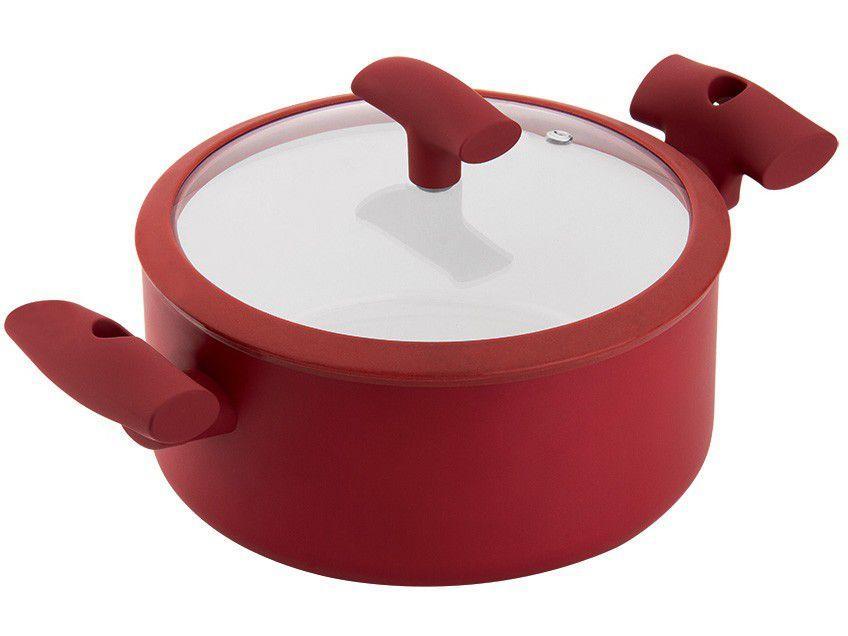 Caçarola Hércules Antiaderente com Tampa Vermelha - 1