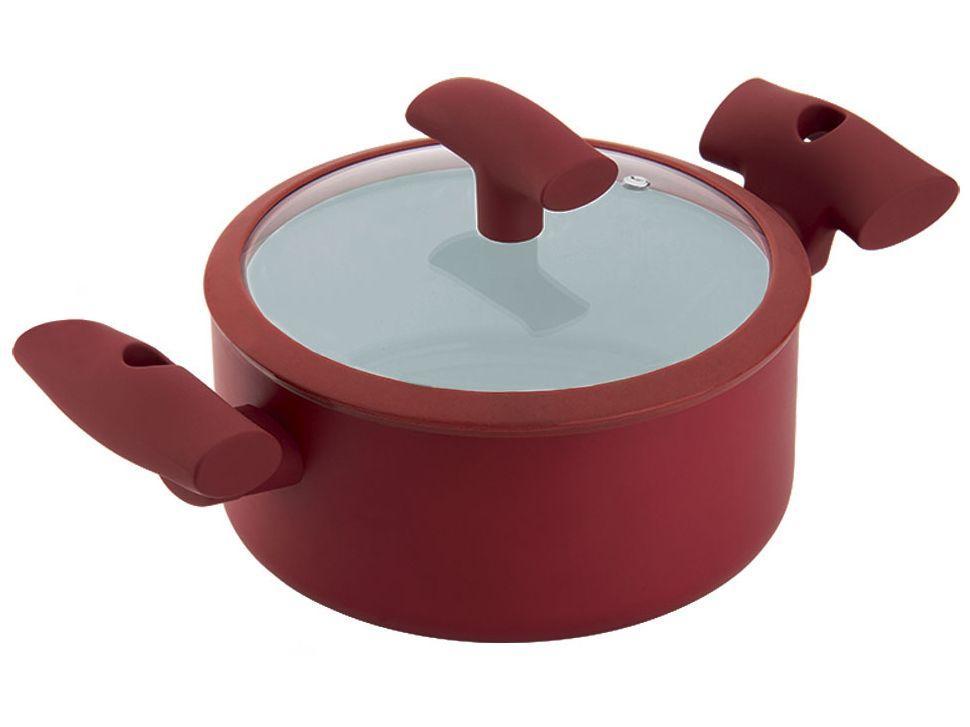 Caçarola Hércules Antiaderente com Tampa Vermelha - 3
