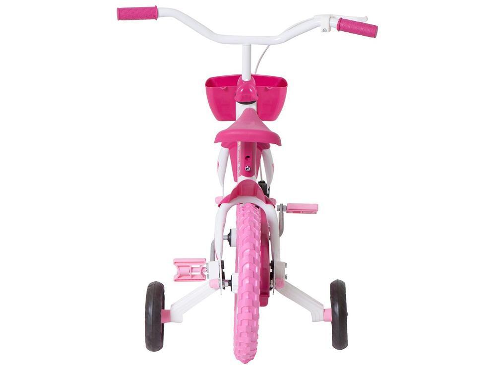 Bicicleta Aro 12 Infantil Track Bikes Arco Iris W Branco e Fucsia com Rodinhas e Cesta - 13
