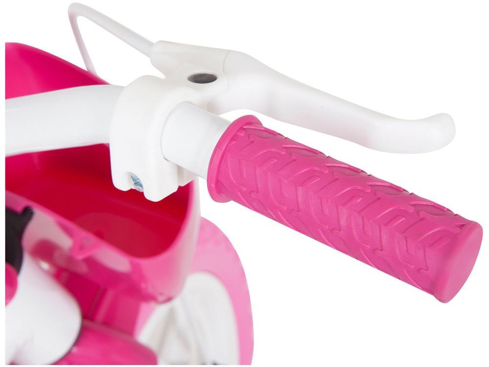 Bicicleta Aro 12 Infantil Track Bikes Arco Iris W Branco e Fucsia com Rodinhas e Cesta - 15