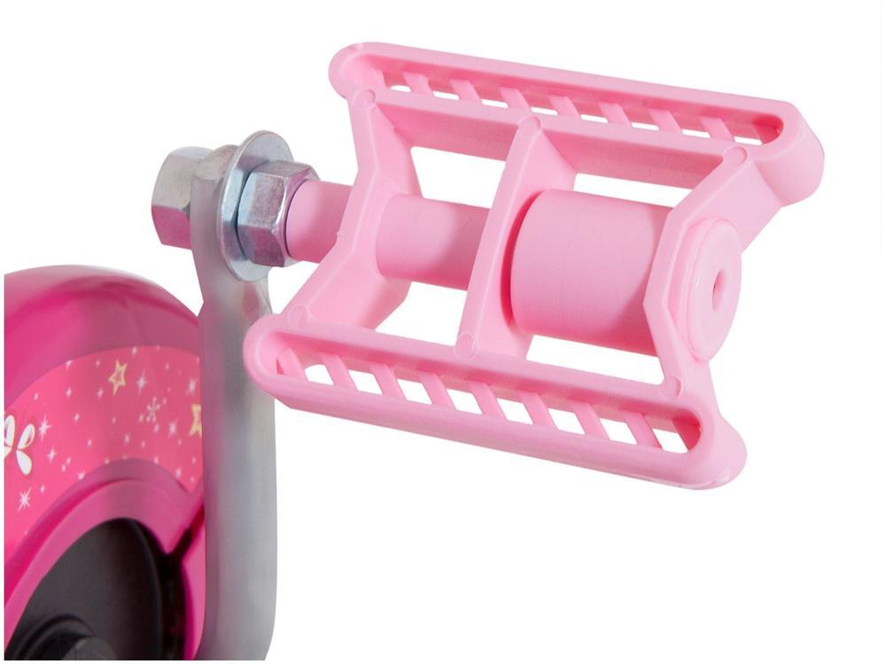 Bicicleta Aro 12 Infantil Track Bikes Arco Iris W Branco e Fucsia com Rodinhas e Cesta - 18