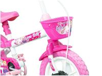 Bicicleta Aro 12 Infantil Track Bikes Arco Iris W Branco e Fucsia com Rodinhas e Cesta - 22