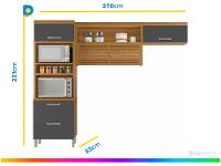 Armário de Cozinha Compacta Nesher Realeza Nicho para - 3