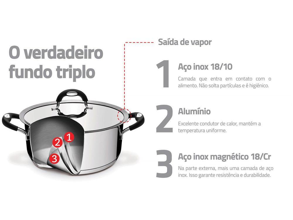 Caçarola Tramontina Inox 1,4L 16cm com Tampa  - 5