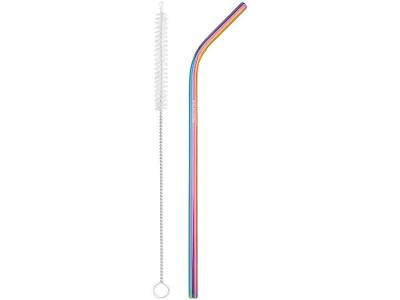 Canudo Reutilizável Inox Tramontina Bar Furta-Cor com Escova 2 Peças