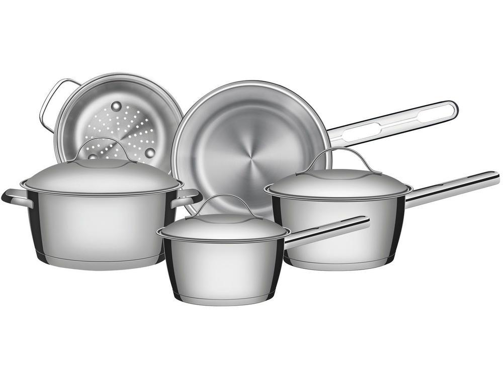 Conjunto de Panelas Tramontina Allegra Inox 5 Peças Fundo Triplo - 7