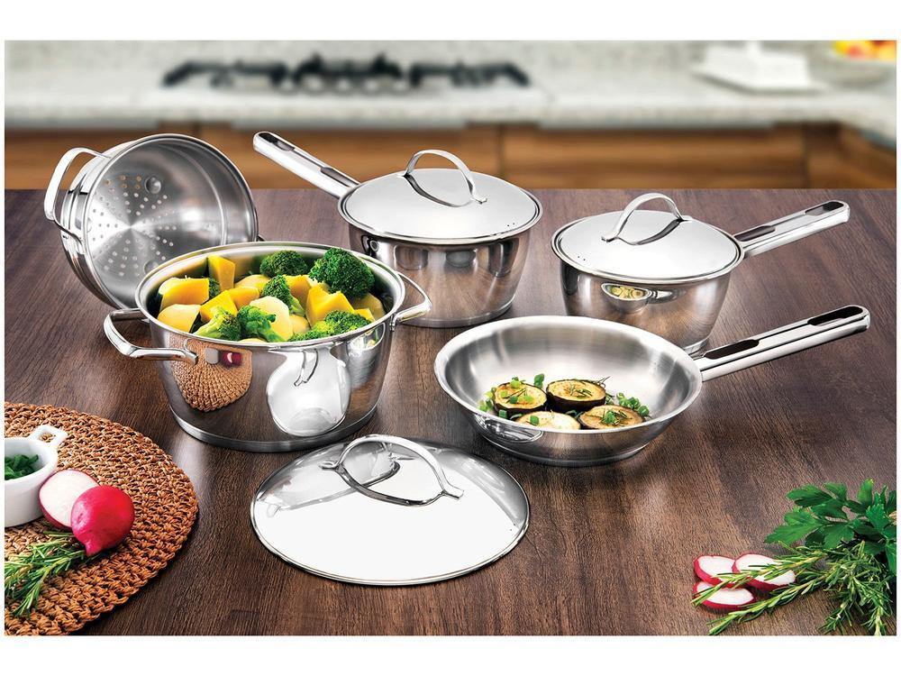 Caçarola Funda Tramontina Inox Fundo Triplo Allegra 18cm - 2