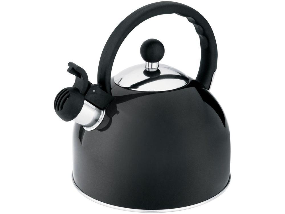 Chaleira Hércules Inox com Apito Preta 1,75L CH25-PS - 1