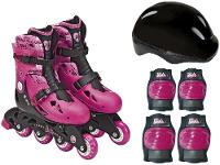 Patins In Line Infantil Barbie Fun Rosa e Preto - 1