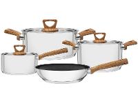 Jogo de Panelas Tramontina Inox Fundo Triplo 4 Peças Brava - 1