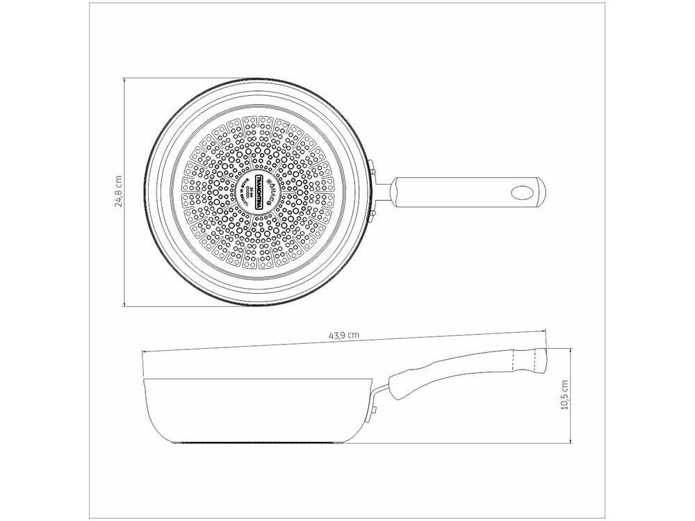 Frigideira Antiaderente Tramontina de Alumínio Mônaco Induction Preta 24cm - 7