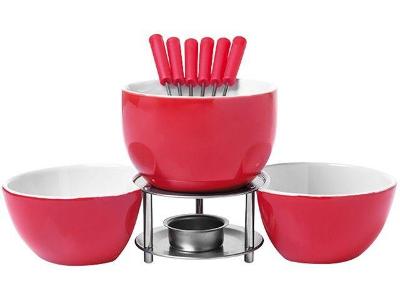 Aparelho de Fondue Cerâmica Brinox Vermelho