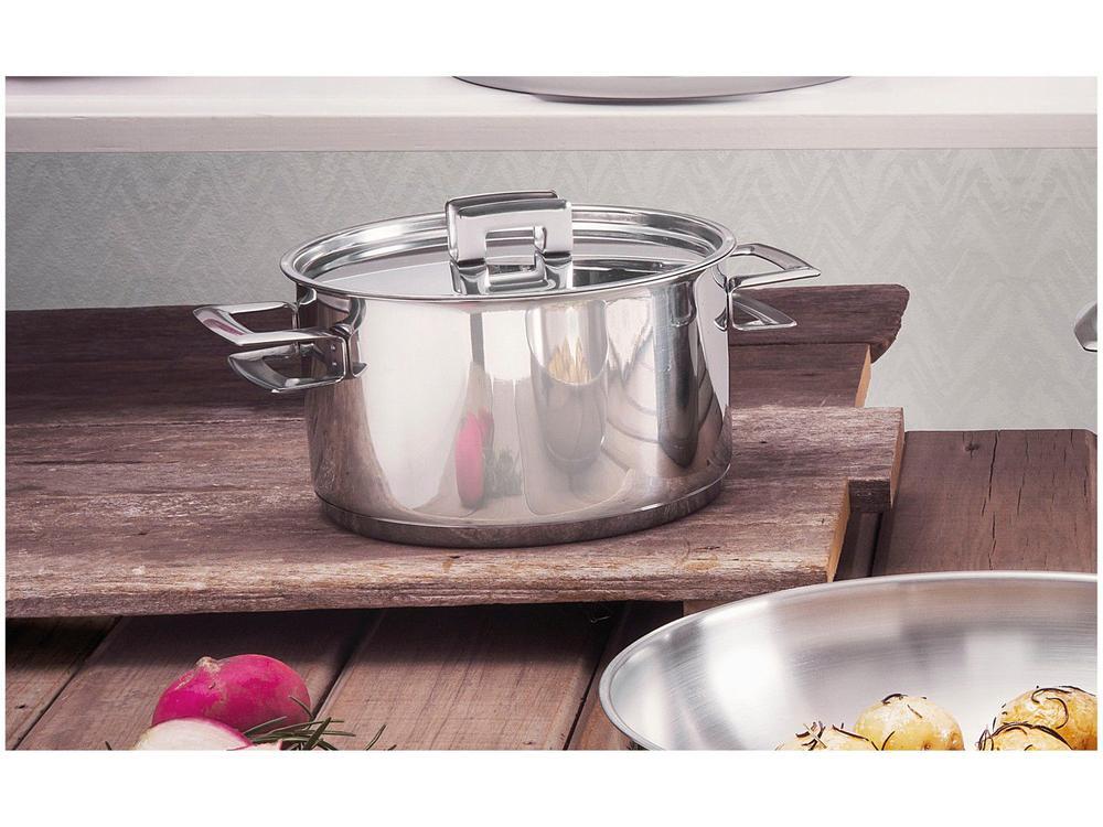 Caçarola Tramontina Inox Fundo Triplo com Tampa 3,6L 20cm Brava - 2