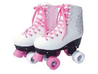 Patins 4 Rodas Infantil Fun F0010-3 Branco e Rosa - 1