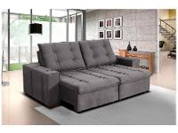 Sofá Retrátil Reclinável 4 Lugares Veludo Joly Bipartido Tallin Plus Gralha Azul