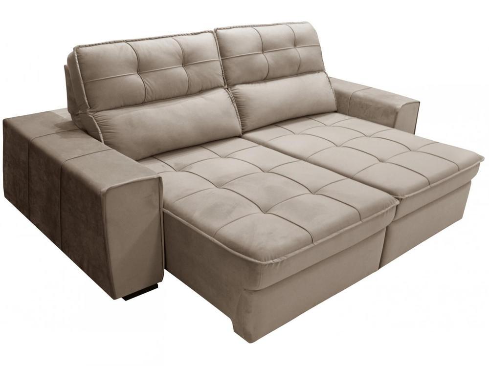 Sofá Retrátil Reclinável 3 Lugares Veludo Joly Barsa Gralha Azul - 6