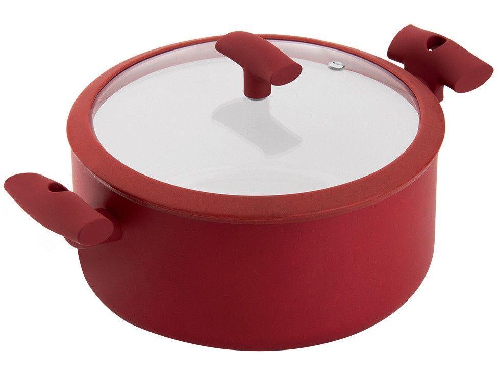 Caçarola Hércules Antiaderente com Tampa Vermelha - 1