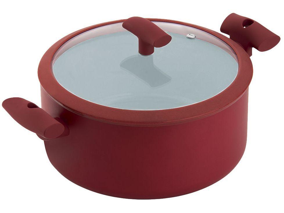 Caçarola Hércules Antiaderente com Tampa Vermelha - 3