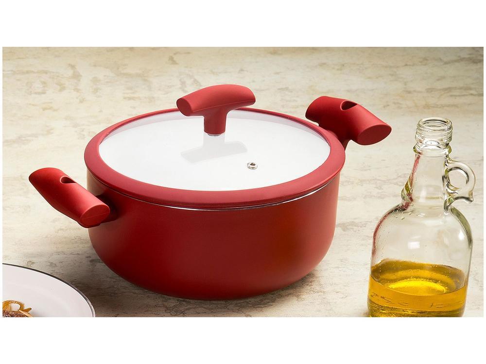 Caçarola Hércules Antiaderente com Tampa Vermelha - 2