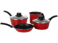 Jogo de Panelas Multiflon Antiaderente de Alumínio Vermelho 4 Peças Essencial - 1